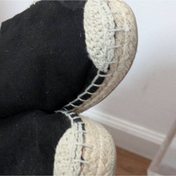 Old Navy Black Faux Leather Jute Buckle Espadrille Women's 8 - Picture 15 of 16